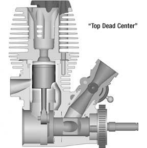 traxxas engine cutaway with piston at top dead center